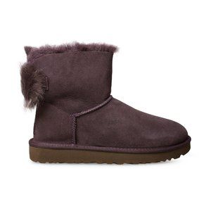 NEW‎ UGG MINI FLUFF CRYSTAL FLUFF SUEDE SHEARLING LINED BOOTS 9